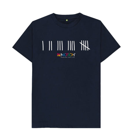 Navy Blue Men's White Tally T-Shirt