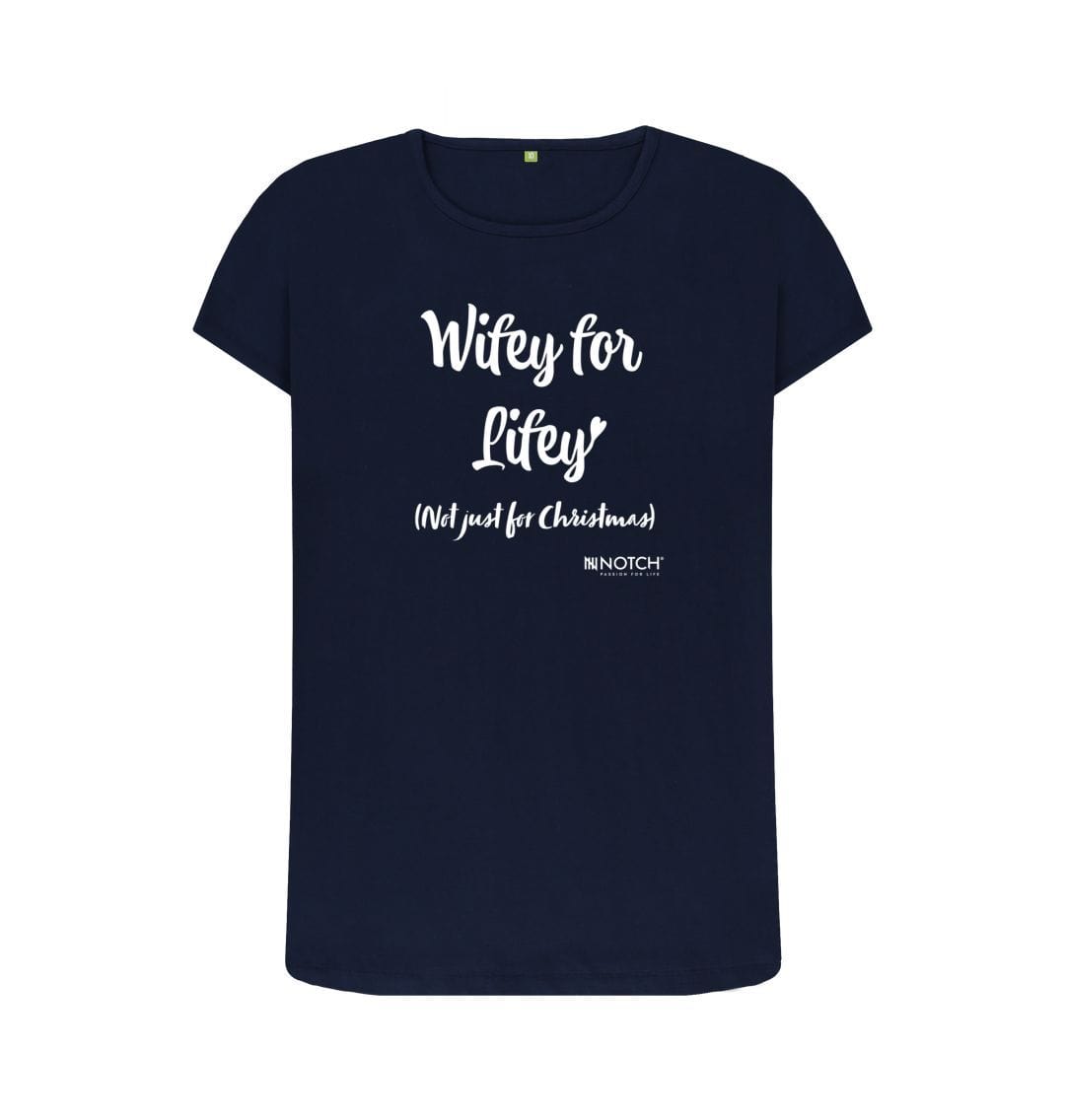 Navy Blue Women's Wifey For Lifey T-Shirt