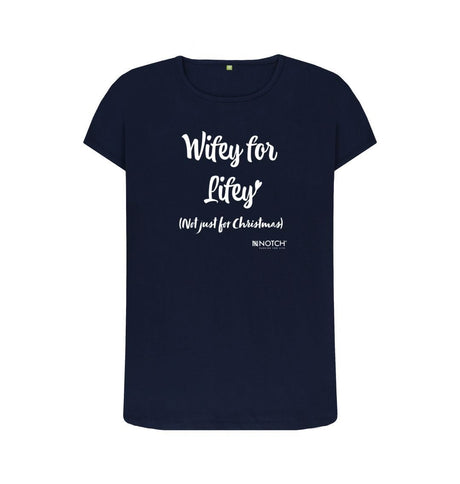 Navy Blue Women's Wifey For Lifey T-Shirt