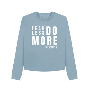 Stone Blue Fear Less Do More Boxy Jumper