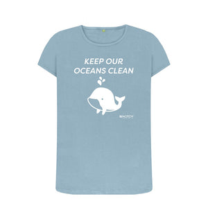 Stone Blue Women's Keep Our Oceans Clean T-Shirt