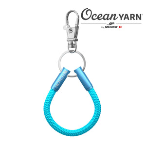 Sustainable OceanYarn NOTCH Loop - Aqua Marine with blue aluminium ends