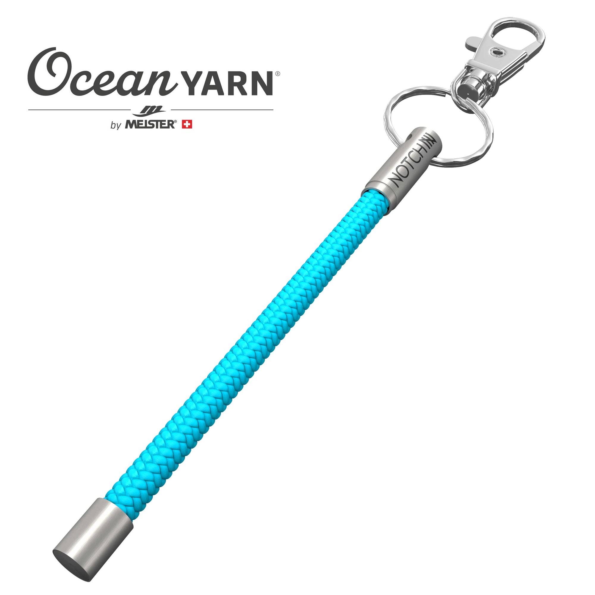 Sustainable OceanYarn NOTCH Tale - Aqua Marine with stainless steel ends