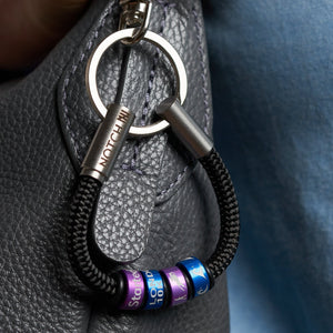 Sustainable OceanYarn Geocaching NOTCH Loop - Sand with black aluminium ends