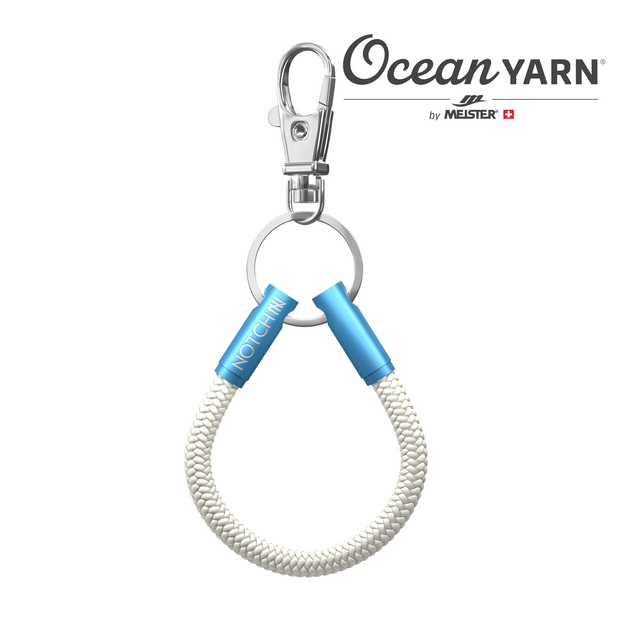 Sustainable OceanYarn NOTCH Loop - Natural with blue aluminium ends