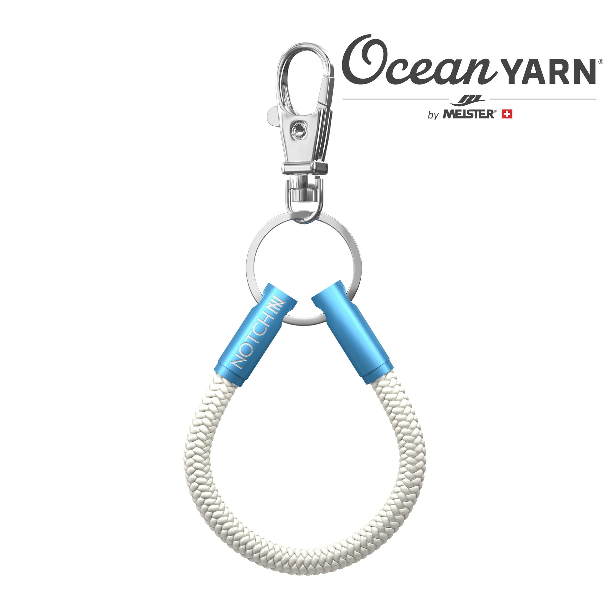 Sustainable OceanYarn NOTCH Loop - Natural with blue aluminium ends by Seaways