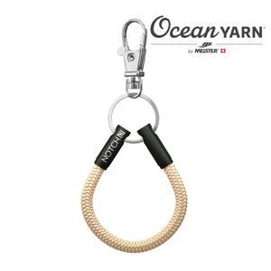 Sustainable OceanYarn Geocaching NOTCH Loop - Sand with black aluminium ends