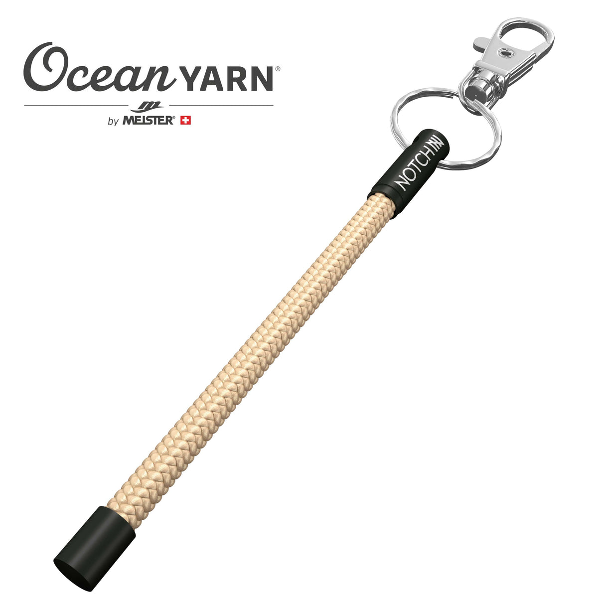 Sustainable OceanYarn Geocaching NOTCH Tale - Sand with black aluminium ends