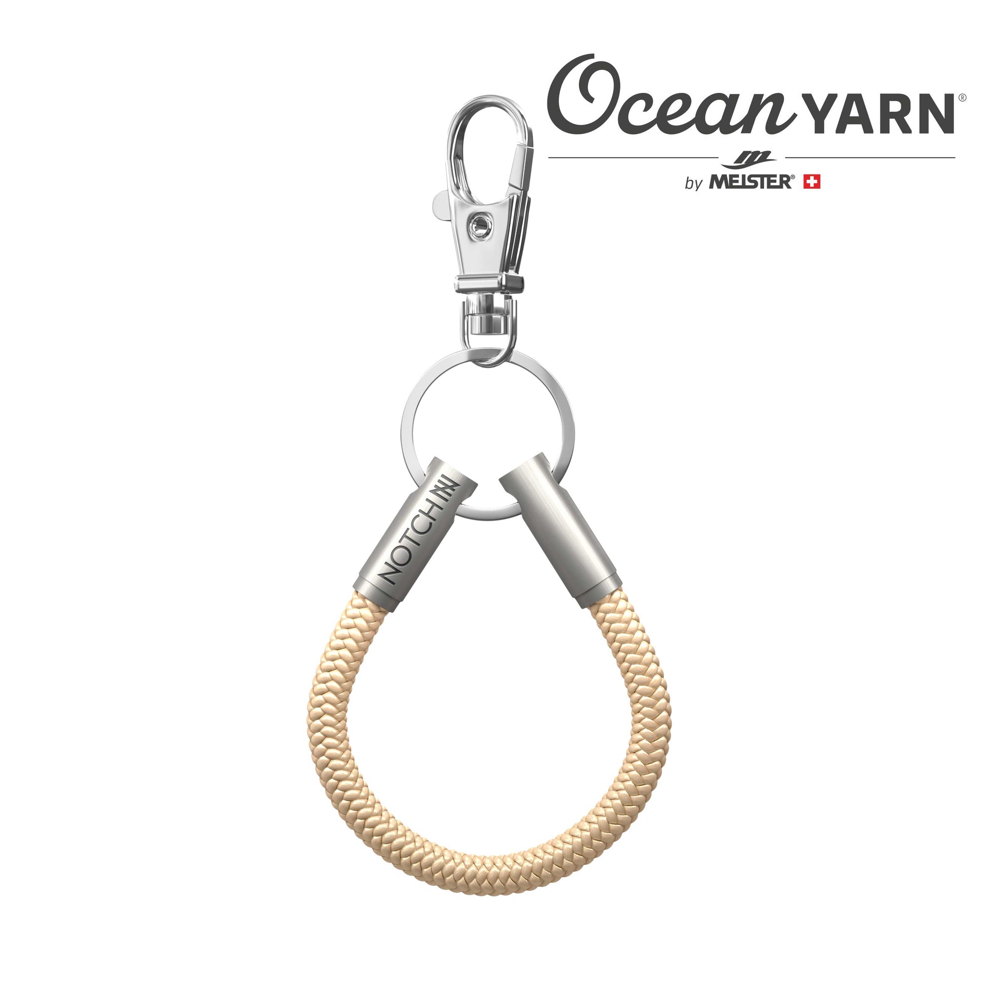 Sustainable OceanYarn NOTCH Loop - Sand with stainless steel ends