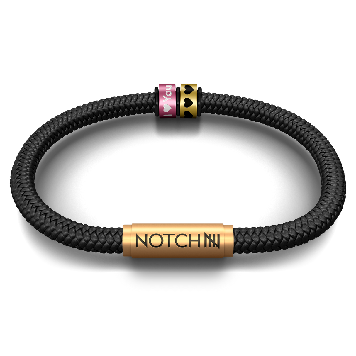 LOVE BRACELET FOR HER PLUS TWO NOTCH CHARMS