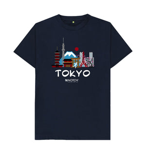 Navy Blue Tokyo 26.2 White Text Men's T-Shirt