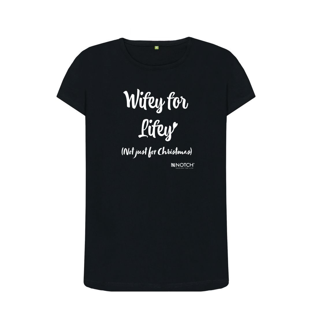 Black Women's Wifey For Lifey T-Shirt