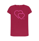 Cherry Women's Pink Heart T-Shirt