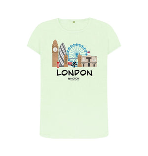 Pastel Green London 26.2 Black Text Women's T-Shirt