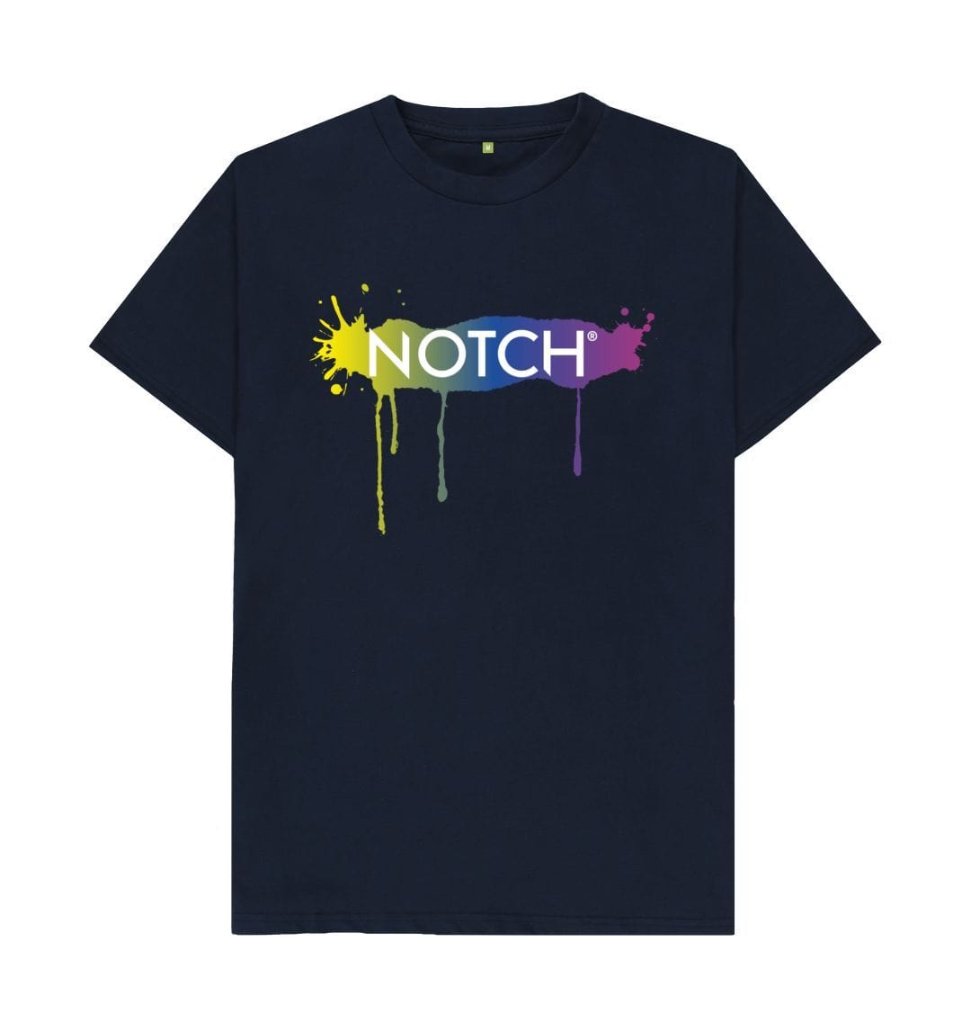 Navy Blue Men's Notch Inked T-Shirt