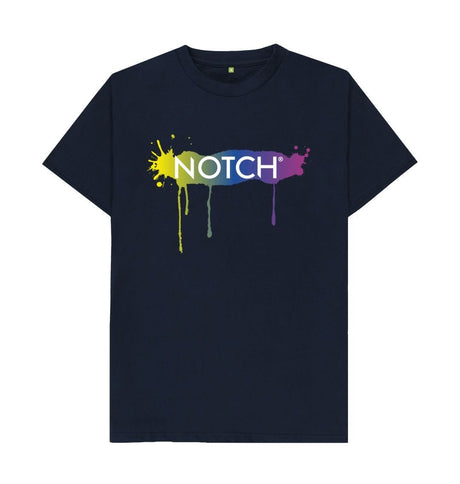 Navy Blue Men's Notch Inked T-Shirt