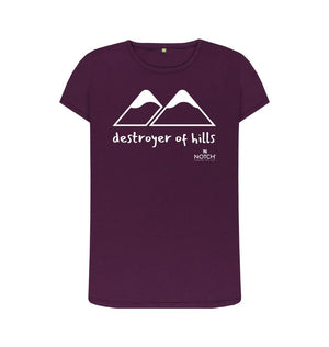 Purple women's Destroyer of Hills T-Shirt