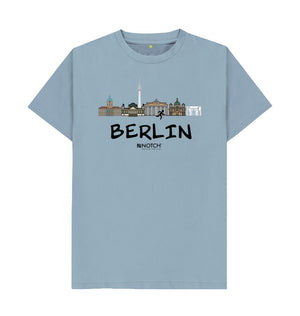 Stone Blue Berlin 26.2 Black Text Men's T-Shirt