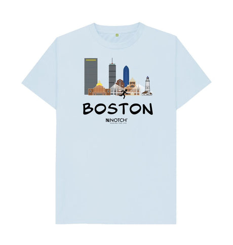 Sky Blue Men's 26.2 Black text Men's T-Shirt