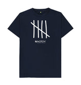 Navy Blue Men's All White Tally T-Shirt