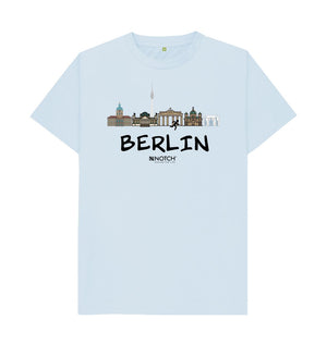 Sky Blue Berlin 26.2 Black Text Men's T-Shirt