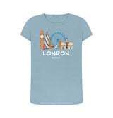 Stone Blue London 26.2 White Text Women's T-Shirt