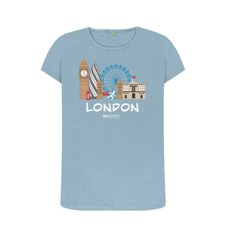 Stone Blue London 26.2 White Text Women's T-Shirt