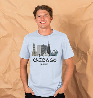 Men's 26.2 Chicago Black Text T-Shirt