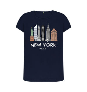 Navy Blue New York 26.2  White Text Women's T-Shirt