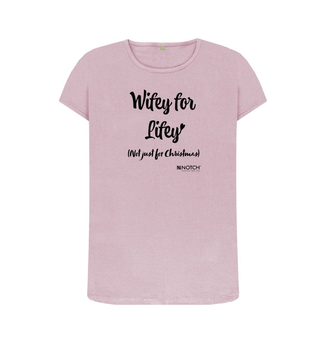 Mauve Women's Wifey for Lifey (black text) T-Shirt