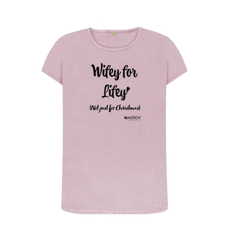 Mauve Women's Wifey for Lifey (black text) T-Shirt