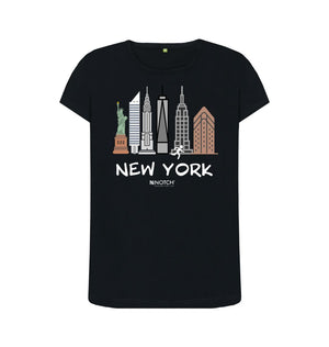 Black New York 26.2  White Text Women's T-Shirt