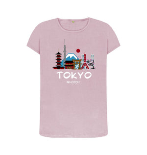 Mauve Tokyo 26.2 White Text Women's T-Shirt