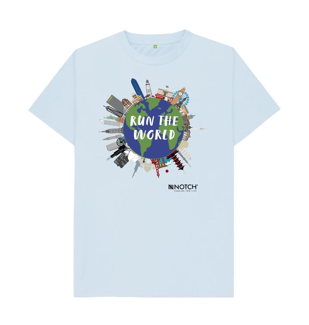 Sky Blue Men's Run The World T-Shirt
