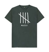 Dark Grey Men's All White Tally T-Shirt
