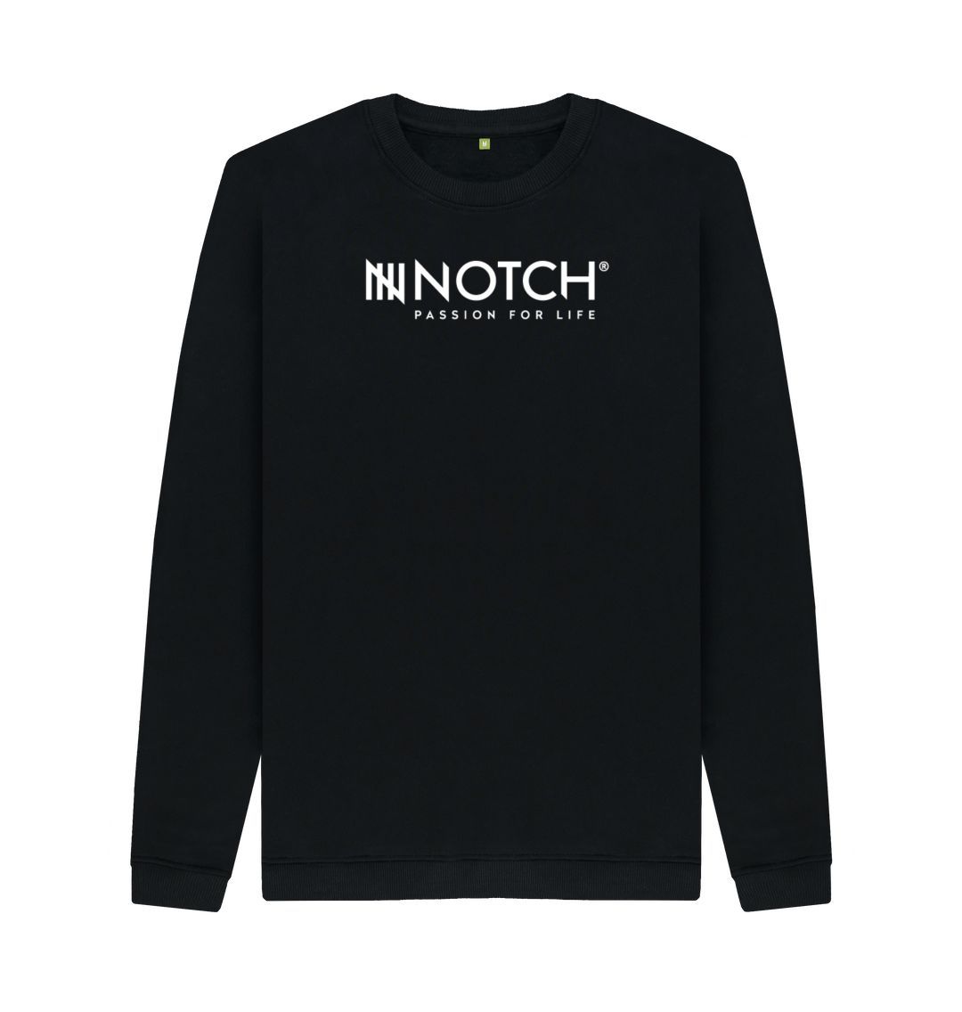 Black Men's Notch Logo Sweater