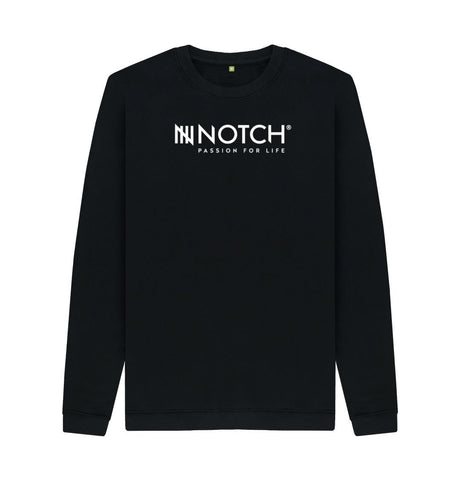 Black Men's Notch Logo Sweater