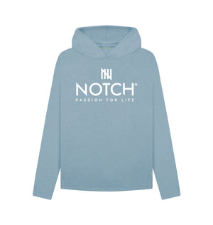 Stone Blue Women's Relaxed Fit Notch Hoodie