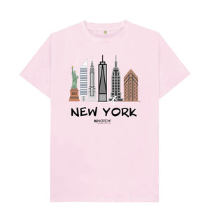 Pink New York 26.2 Black Text Men's T-Shirt