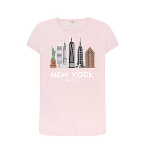 Pink New York 26.2  White Text Women's T-Shirt