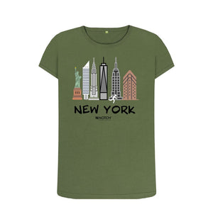 Khaki New York 26.2 Black Text Women's T-Shirt