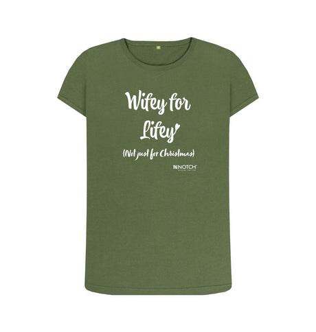 Khaki Women's Wifey For Lifey T-Shirt