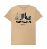 Sand Chicago  26.2  Black Text Men's  T-Shirt