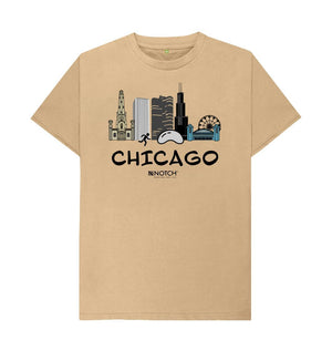 Sand Chicago  26.2  Black Text Men's  T-Shirt