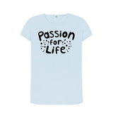 Sky Blue Women's Black Bubble Passion For Life T-Shirt