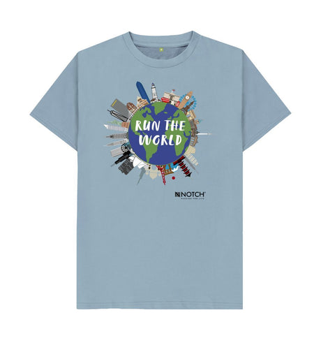 Stone Blue Men's Run The World T-Shirt