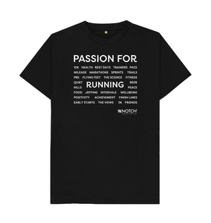 Black Men's Passion For Running T-Shirt