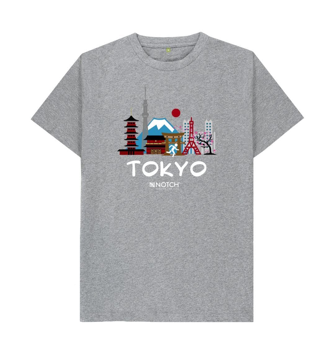 Athletic Grey Tokyo 26.2 White Text Men's T-Shirt