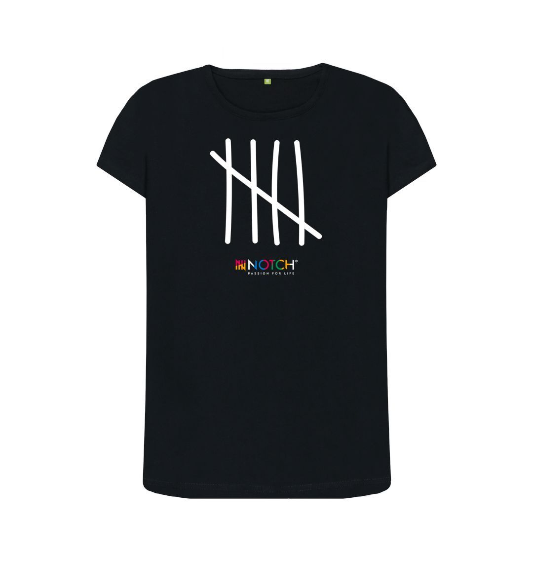 Black Women's Five Bar Tally T-Shirt