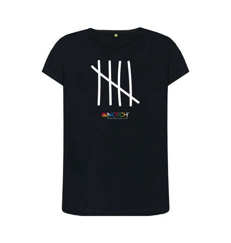 Black Women's Five Bar Tally T-Shirt